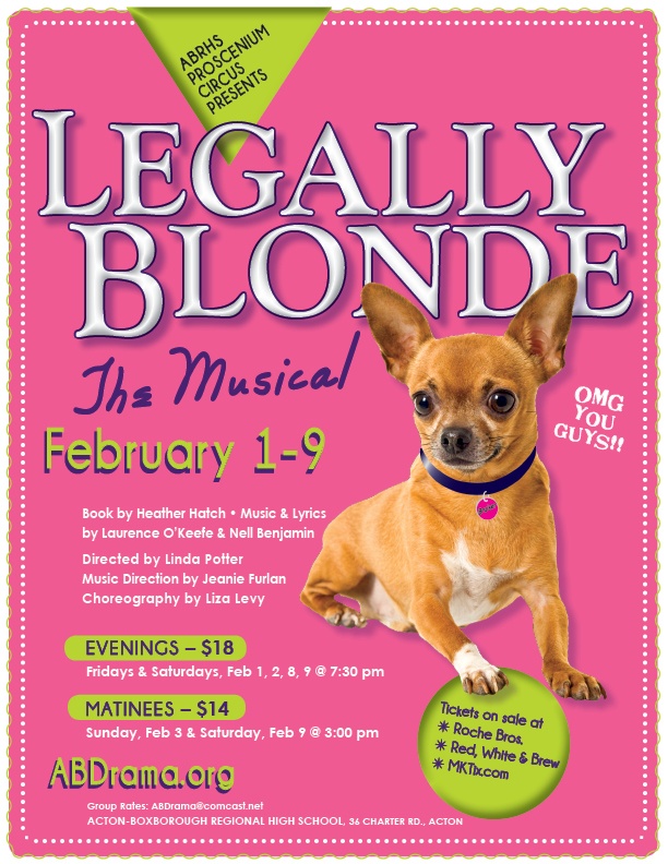 Poster for Legally Blonde, The Musical at ABRHS
